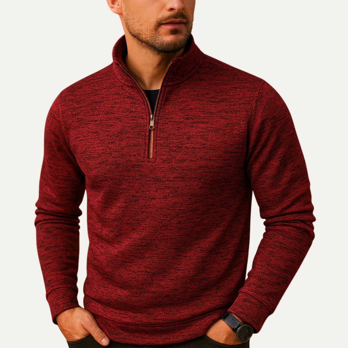 Men's Fleece Quarter Zip Pullover Jacket