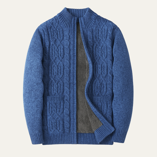 Warm Fleece Lined Men's Wool Sweater - OutfitLondon