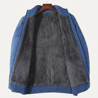 Warm Fleece Lined Men's Wool Sweater