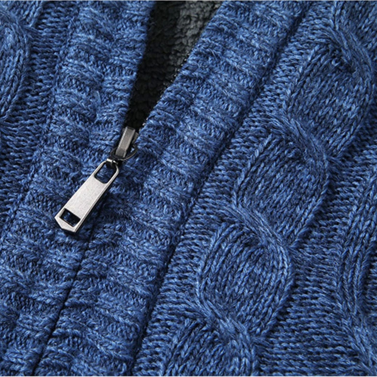 Warm Fleece Lined Men's Wool Sweater