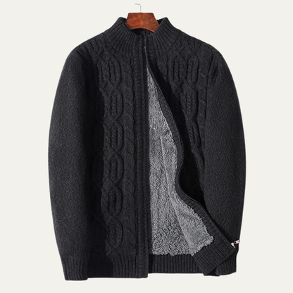 Warm Fleece Lined Men's Wool Sweater