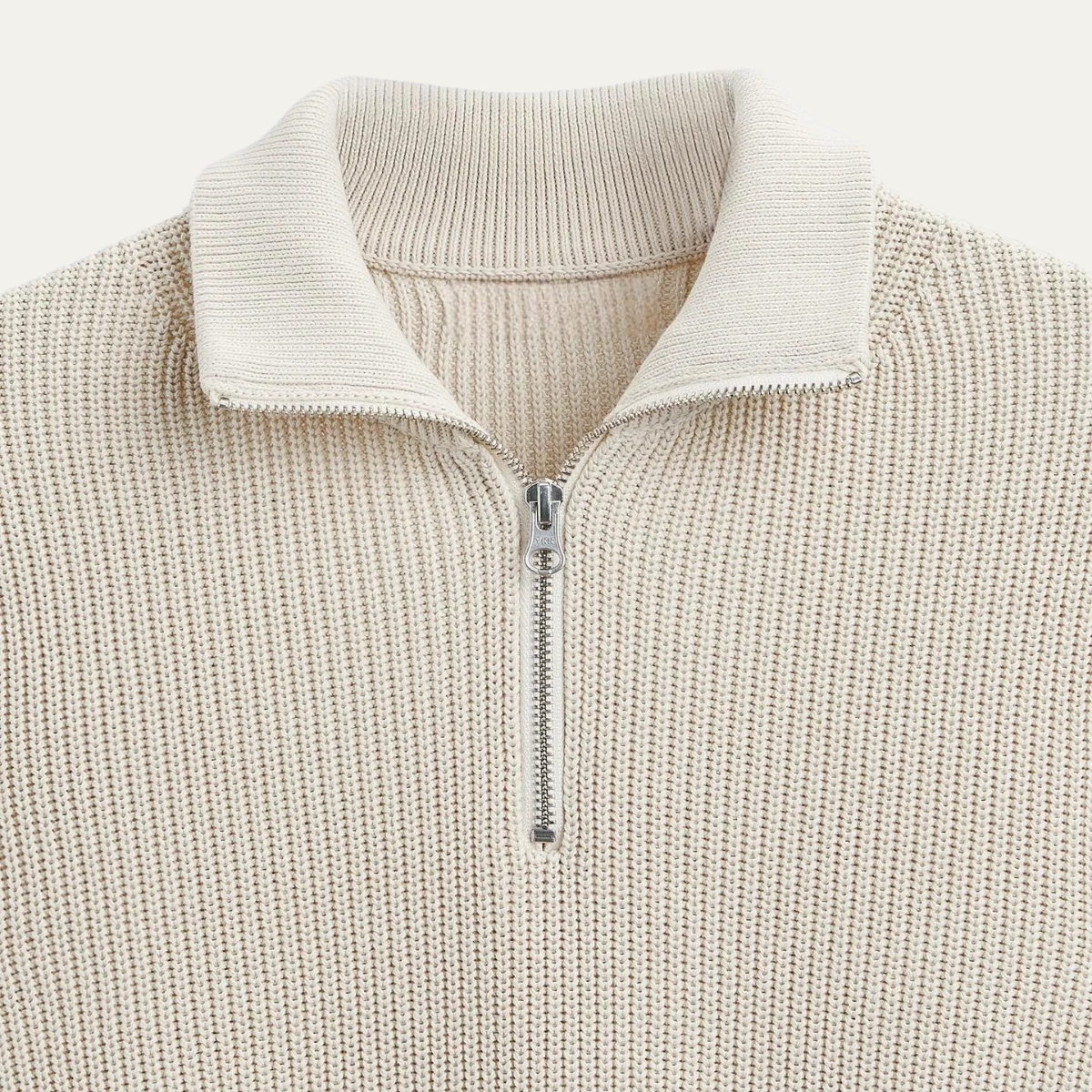Men's Cable Pattern Zip Up Sweater