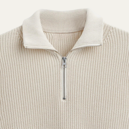Men's Cable Pattern Zip Up Sweater