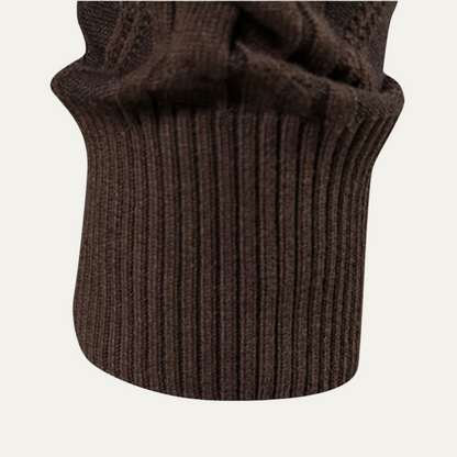 Soft Crew Neck Cable Knit Cardigan Sweater