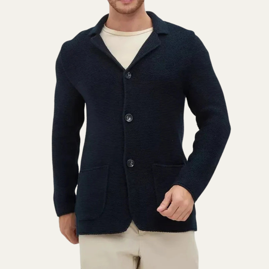 Men's Cable Patterned Sweater Jacket - OutfitLondon