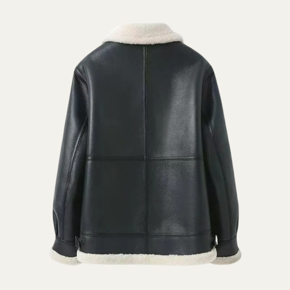 Warm Faux Leather Aviator Coat for Men