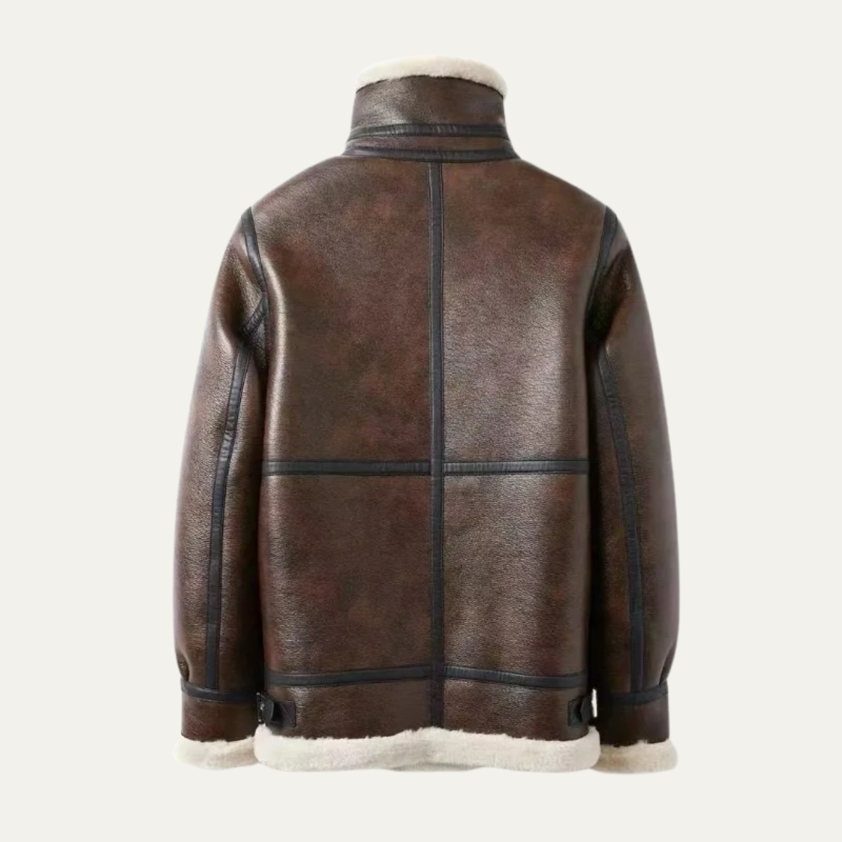 Warm Faux Leather Aviator Coat for Men