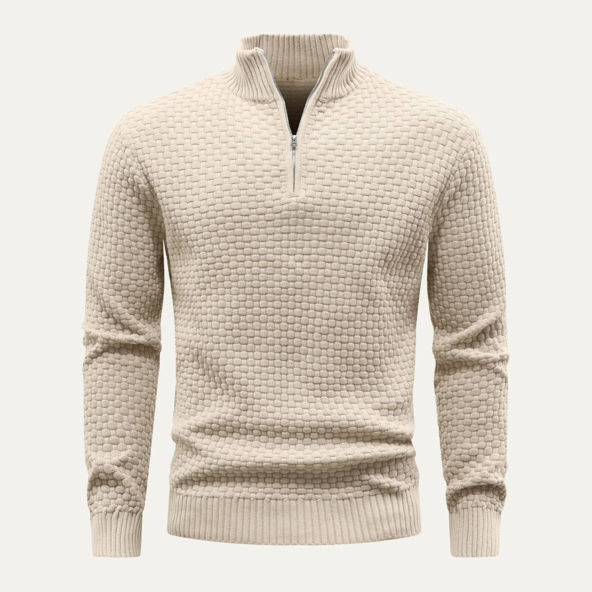 Men's Soft Chunky Zip Knit Sweater