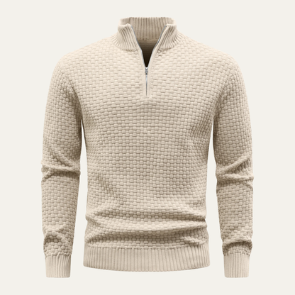 Men's Soft Chunky Zip Knit Sweater