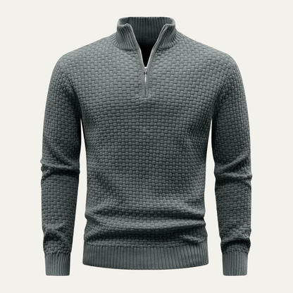 Men's Soft Chunky Zip Knit Sweater