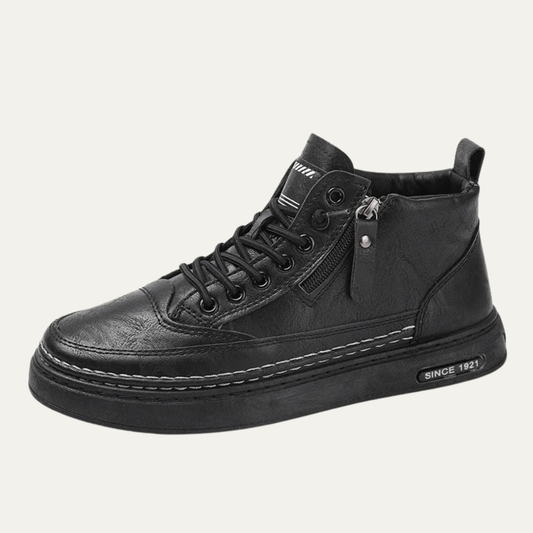 Classic Brown Leather Basketball Shoes - OutfitLondon