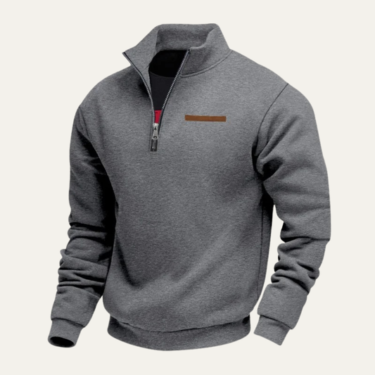 Men's Casual Zip Neck Pullover Sweatshirt - OutfitLondon