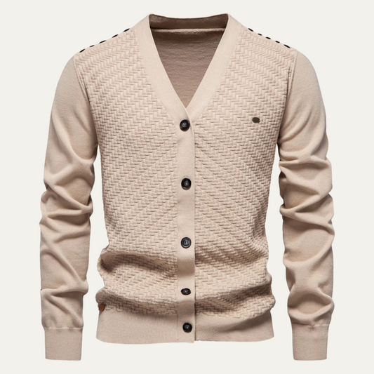 Classic Men's Open Front Cardigan Sweater - OutfitLondon