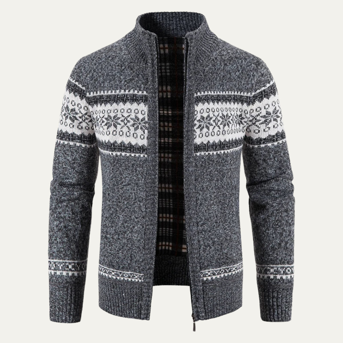 Classic Crew Neck Wool Sweater Jacket