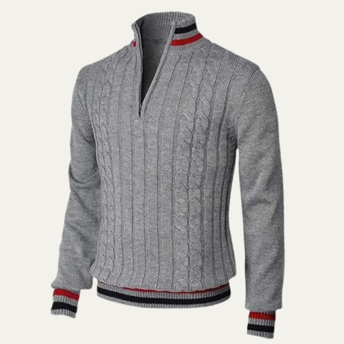 Men's Active Crew Neck Quarter Zip Jumper