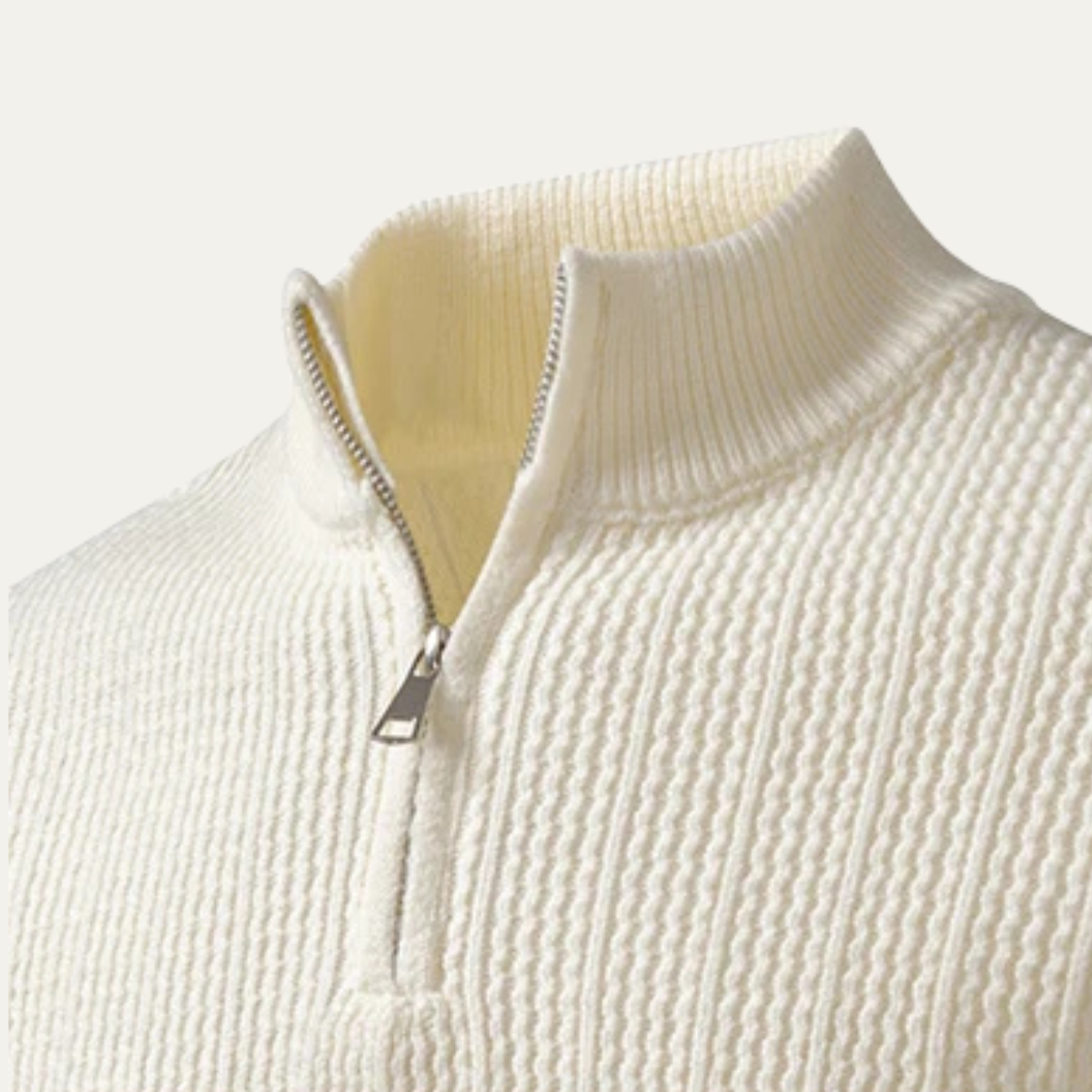 Men's Textured Thermal Quarter Zip Sweater