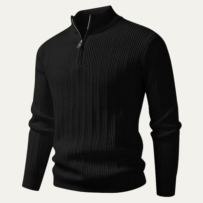 Men's Textured Thermal Quarter Zip Sweater