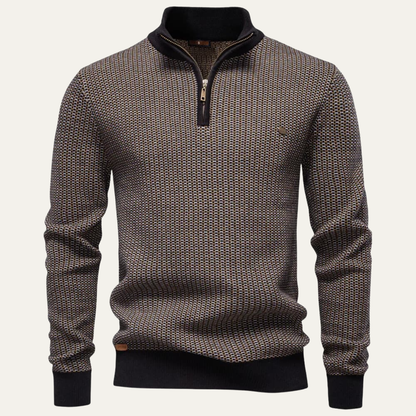Men's Soft Quarter Zip Pullover Sweater - OutfitLondon