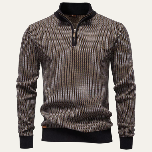 Men's Soft Quarter Zip Pullover Sweater - OutfitLondon