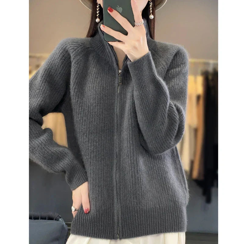 Warm Women's Chunky Zipper Sweater