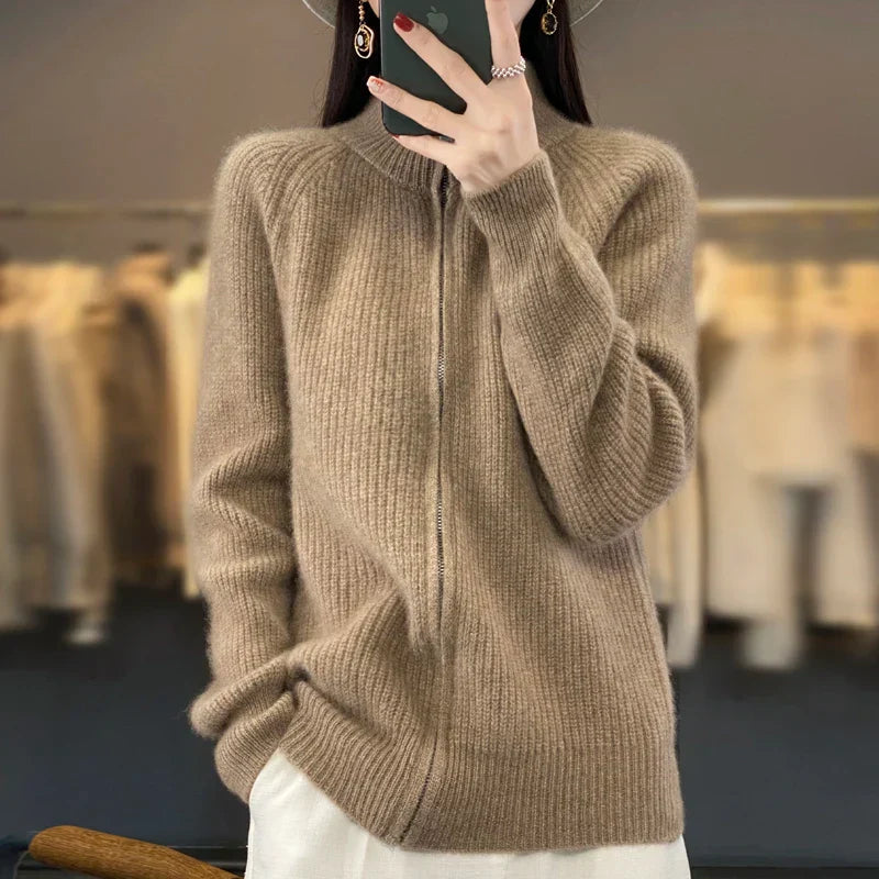 Warm Women's Chunky Zipper Sweater