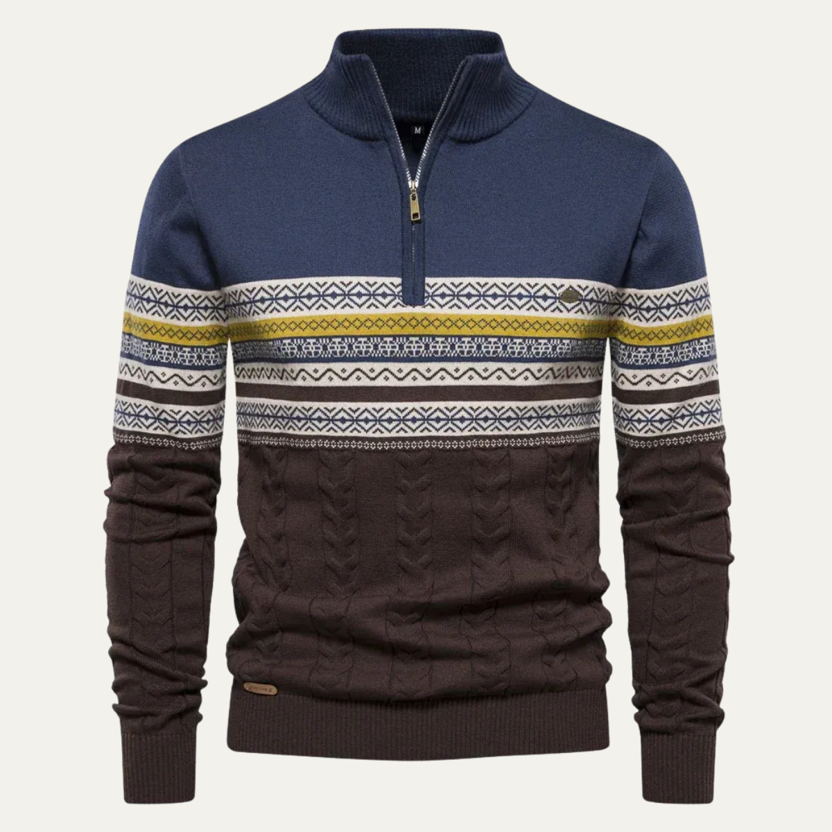 Classic Vintage Quarter Zip Pullover Sweater - OutfitLondon