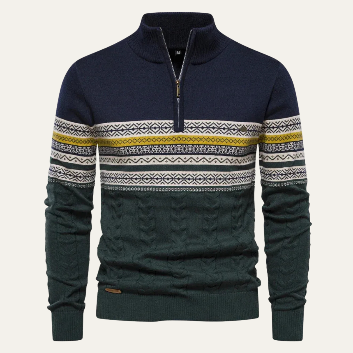 Classic Vintage Quarter Zip Pullover Sweater