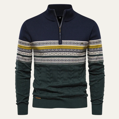 Classic Vintage Quarter Zip Pullover Sweater