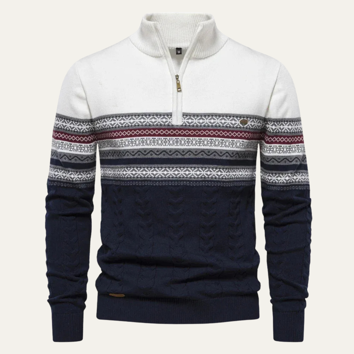 Classic Vintage Quarter Zip Pullover Sweater