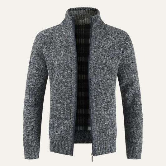 Men's Soft Zip Up Knitted Fleece Jacket - OutfitLondon