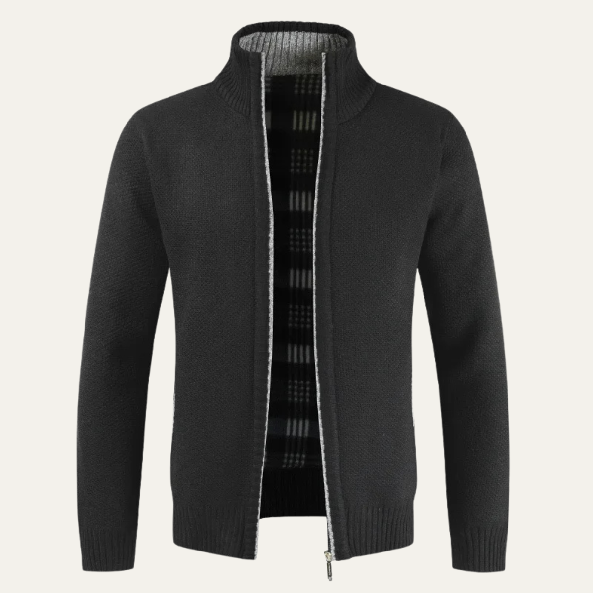 Men's Soft Zip Up Knitted Fleece Jacket