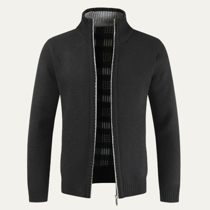 Men's Soft Zip Up Knitted Fleece Jacket