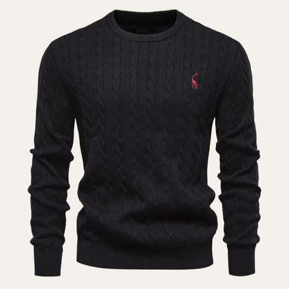Men's Traditional Knit Crew Neck Pullover Sweater - OutfitLondon