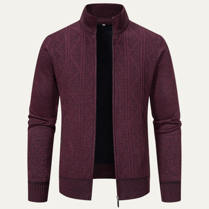 Men's Thermal Zip Up Knit Sweater Coat