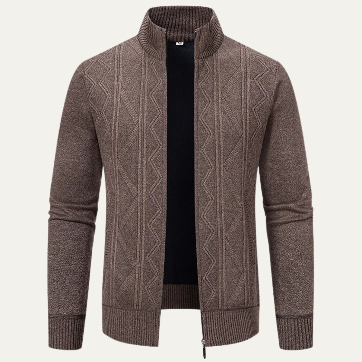Men's Thermal Zip Up Knit Sweater Coat