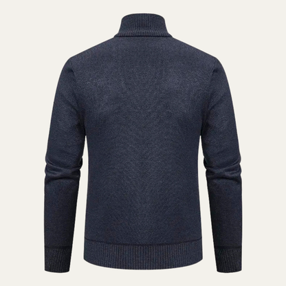 Men's Thermal Zip Up Knit Sweater Coat