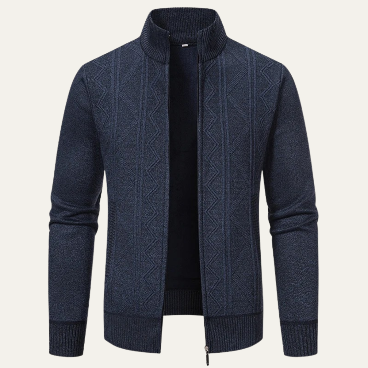 Men's Thermal Zip Up Knit Sweater Coat