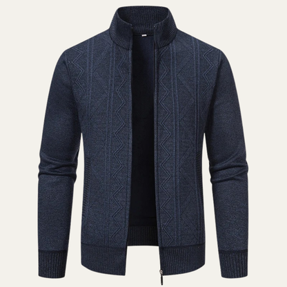 Men's Thermal Zip Up Knit Sweater Coat