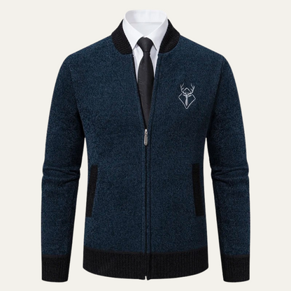 Men's Knit Fleece Zipper Sweater - OutfitLondon