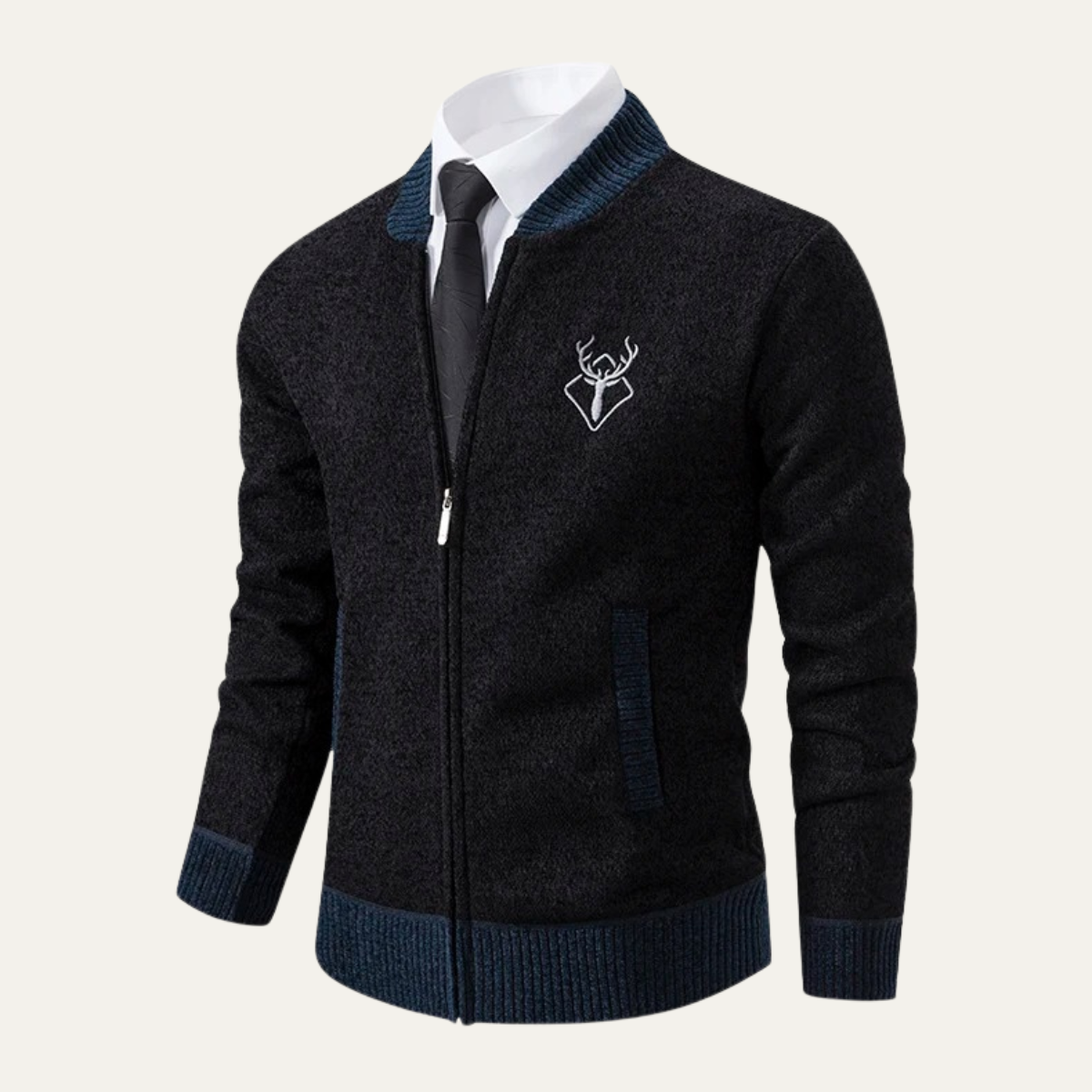 Men's Knit Fleece Zipper Sweater