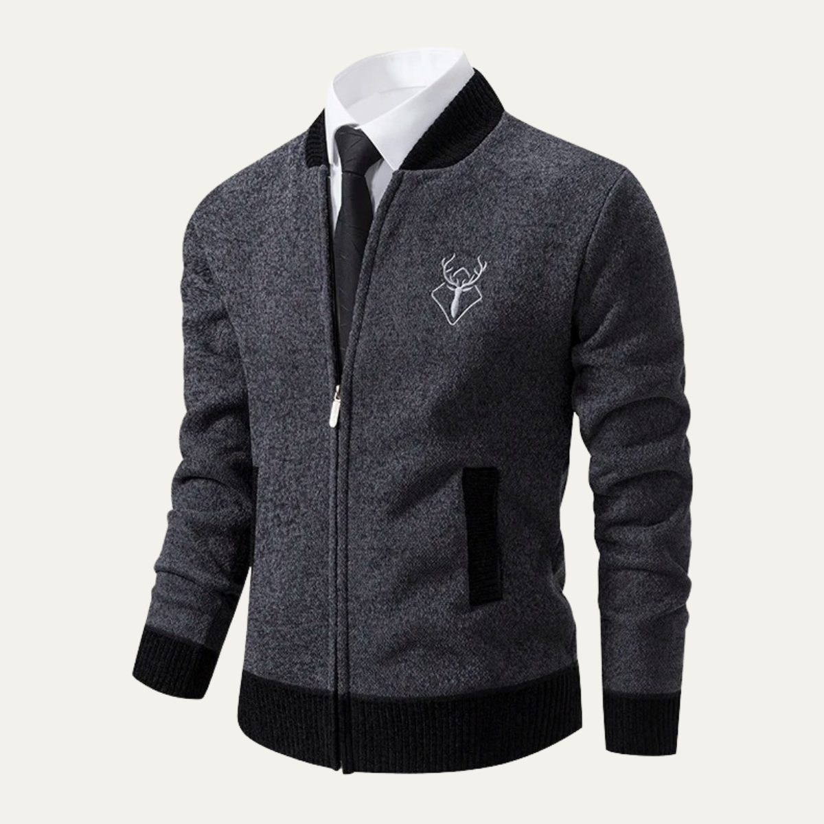 Men's Knit Fleece Zipper Sweater
