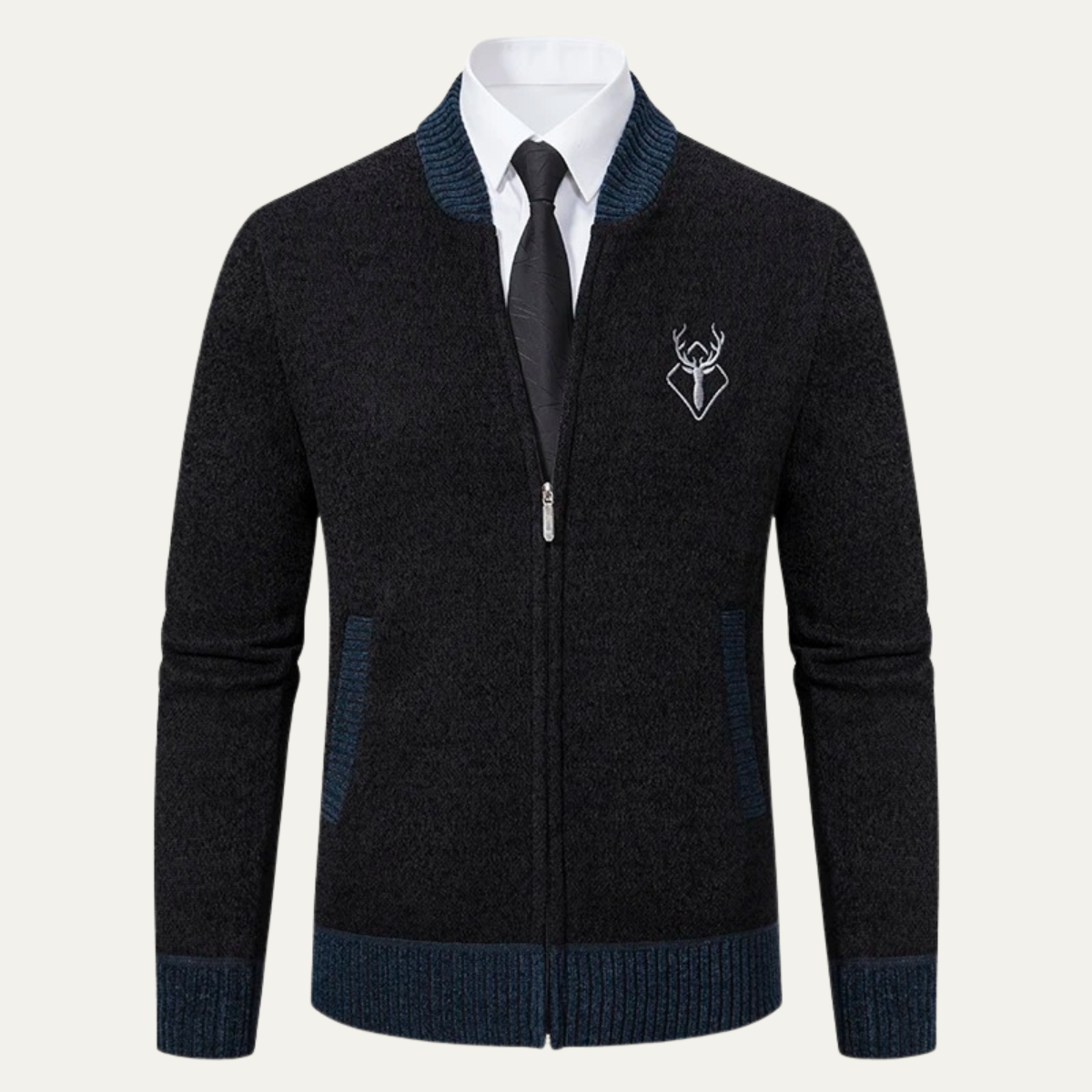 Men's Knit Fleece Zipper Sweater