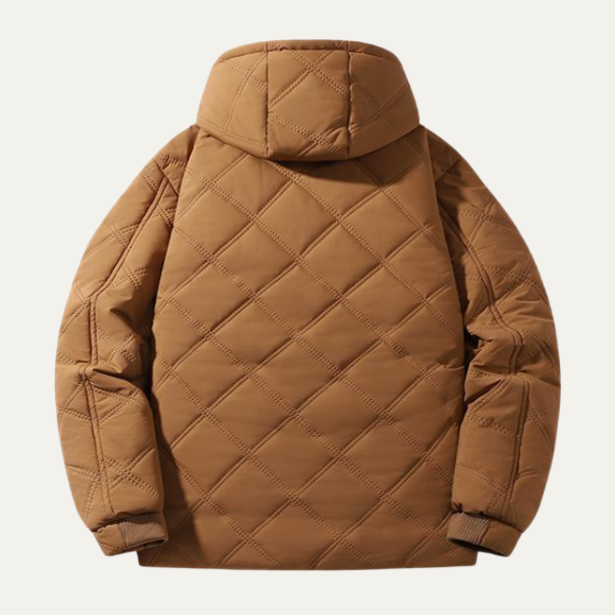 Warm Insulated Men's Quilted Jacket with Faux Fur Lining