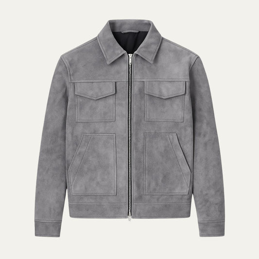 Rugged Leather Work Jacket for Men - OutfitLondon