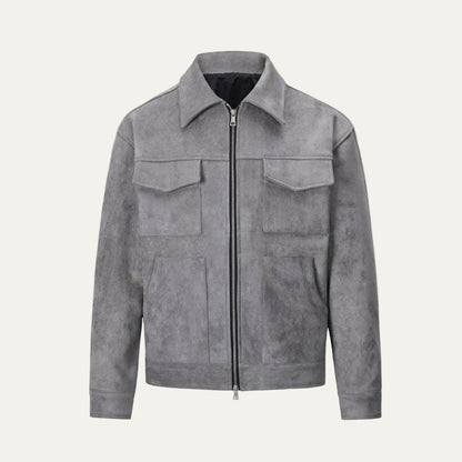 Rugged Leather Work Jacket for Men