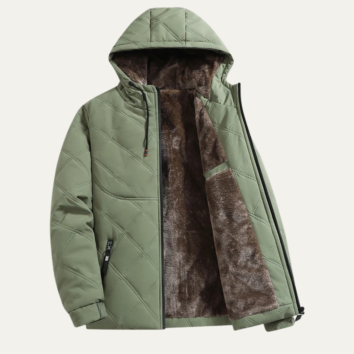 Warm Padded Men's Hoodie Coat