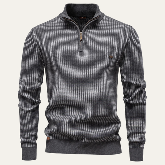 Men's Thick Quilted Half Zip Sweater - OutfitLondon