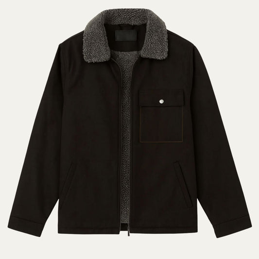 Warm Fleece Lined Mens Work Coat - OutfitLondon