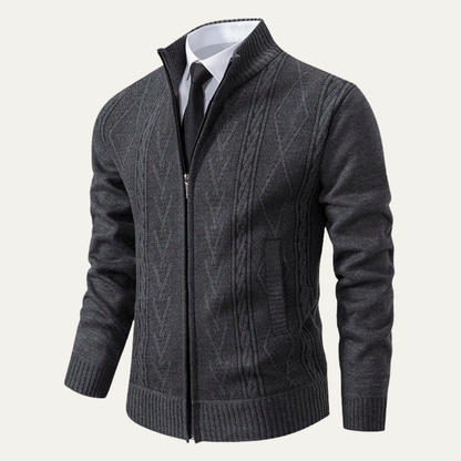 Classic Zip Up Wool Sweater - OutfitLondon