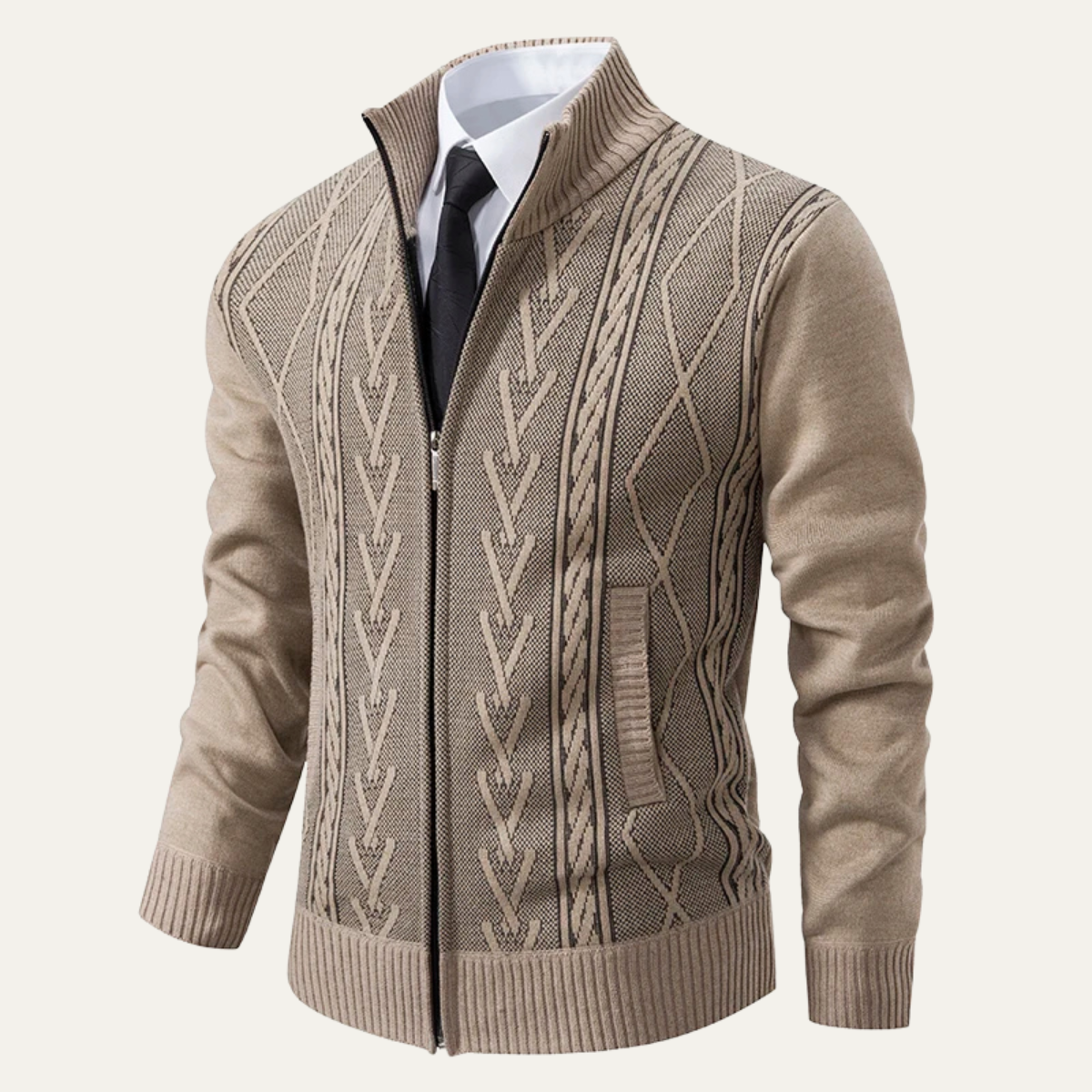 Men's Traditional Crew Neck Cable Sweater